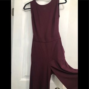 NY&Co Burgundy Jumpsuit